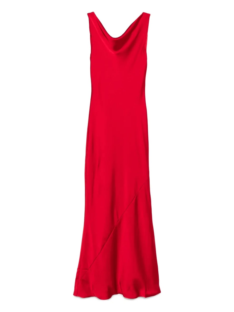 Vestido longo drapeado com gola degagê, Norma Kamali — Foto: Reprodução