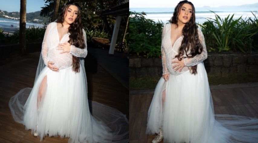 Lauana Prado brilha em casamento vintage com Tati Dias em Ubatuba