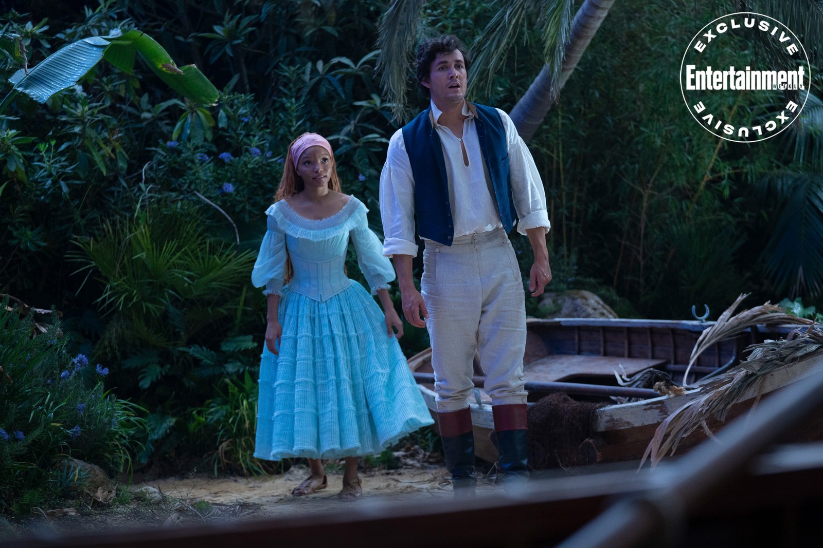 Halle Bailey e Jonah Hauer-King como Ariel e príncipe Eric em "A Pequena Sereia" — Foto: Reprodução/Disney