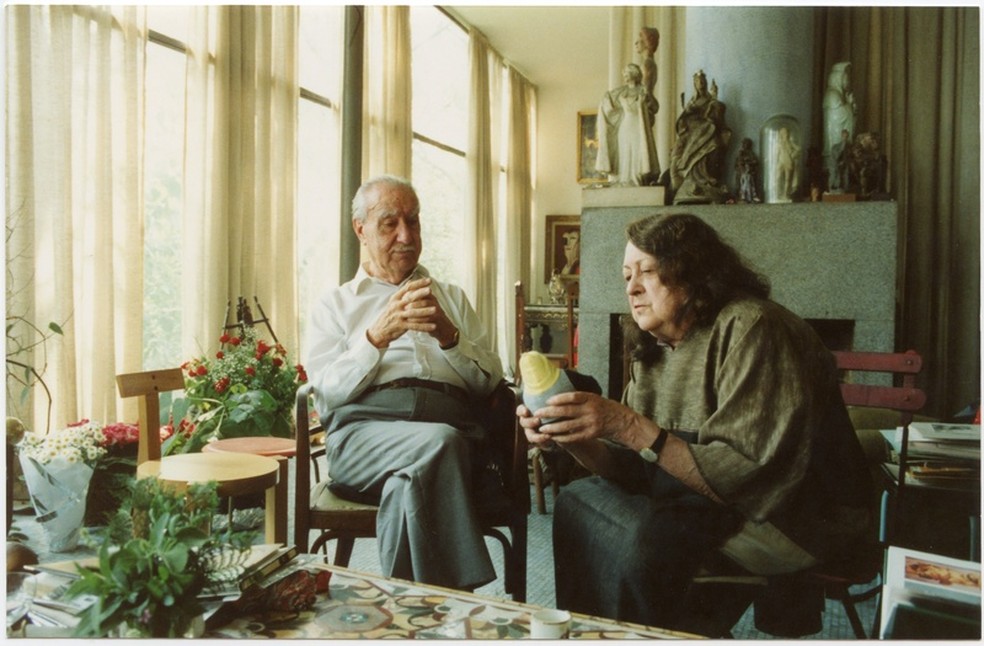 Bardi e Lina. Foto: Marcelo Ferraz, 1991 — Foto: Acervo do Instituto Lina Bo e P.M. Bardi