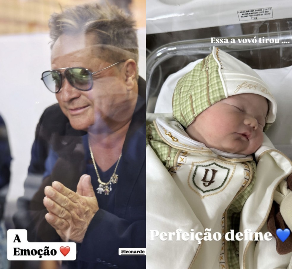 Leonardo encara viagem para ver o nascimento do neto José Leonardo — Foto: Reprodução/Instagram