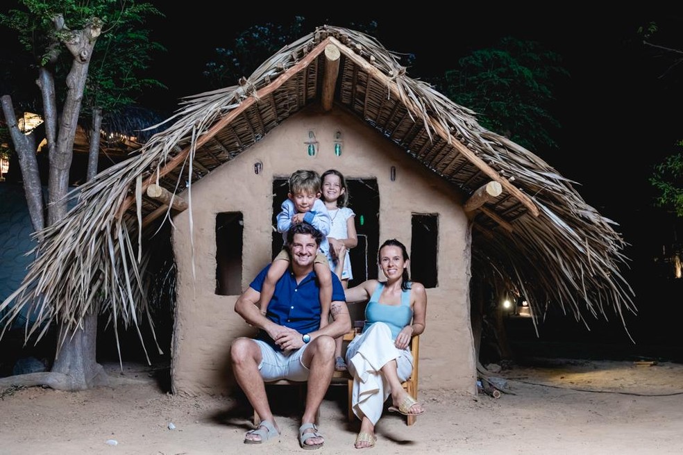 Familia Witmeur: Hervé, Marie e as crianças — Foto: Divulgação / Arquivo pessoal