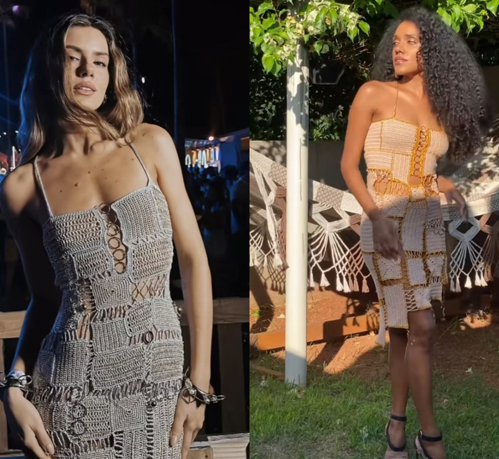 Mulher reproduz vestido de 15 mil de Camila Queiroz em crochê e