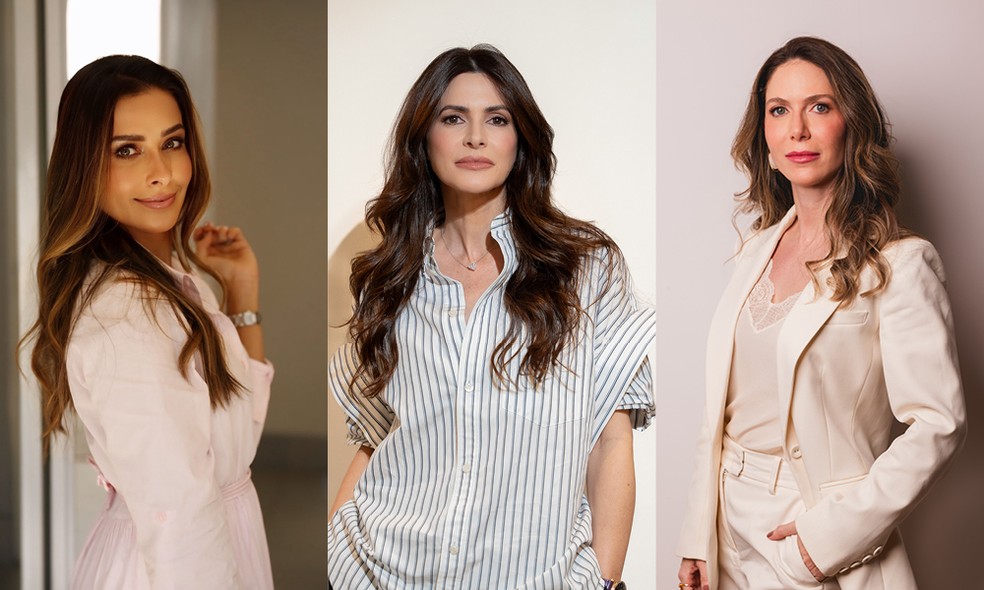 As dermatologistas Eveline Bartels, Leticia Nanci e Marina Horne — Foto: Divulgação