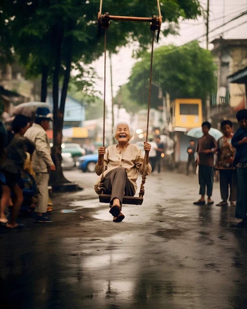 Como artistas estão usando a IA para criar imagens de idosos cheios de vitalidade — Foto: Dadan M Ramdan