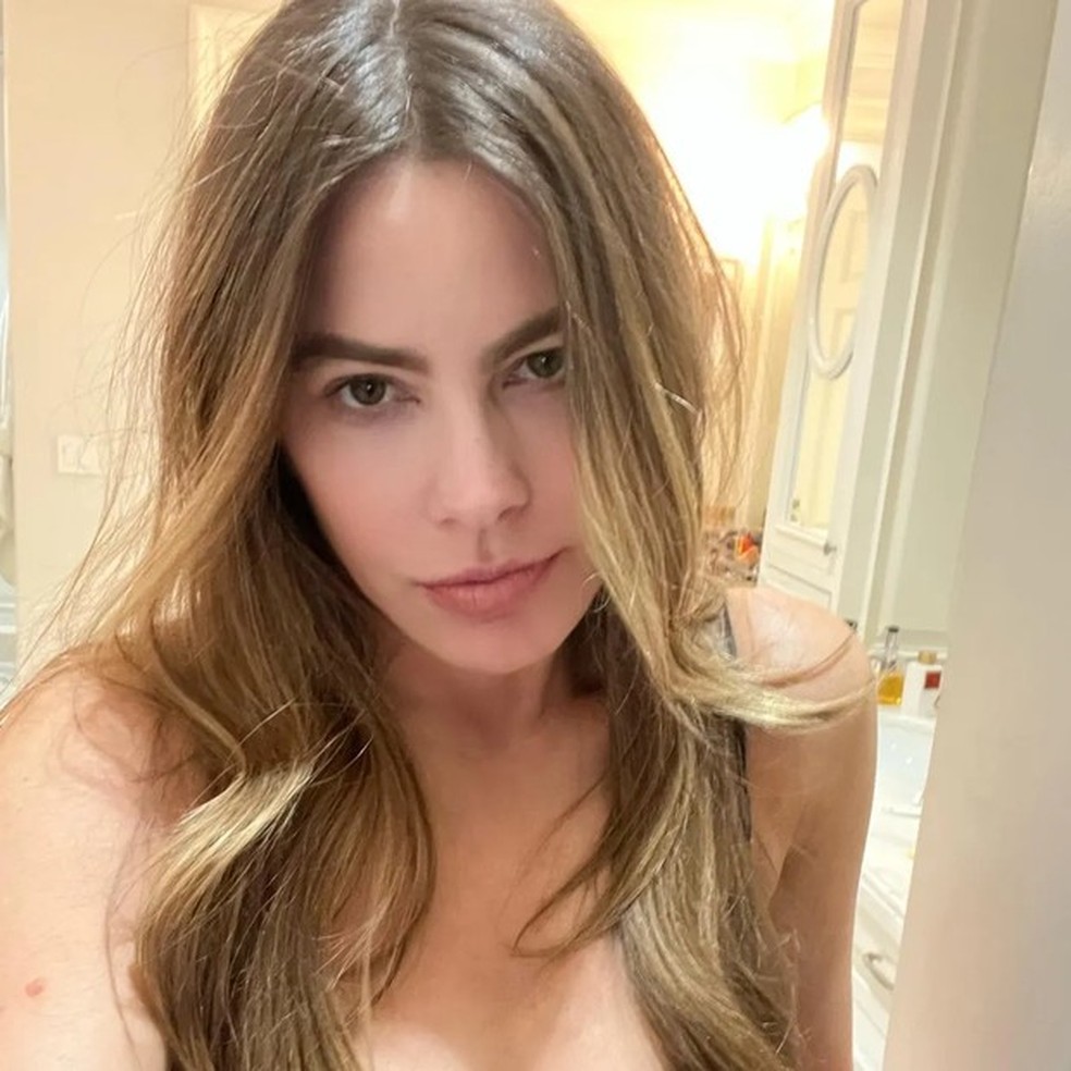 Sofia Vergara, sem maquiagem. — Foto: Reprodução Instagram