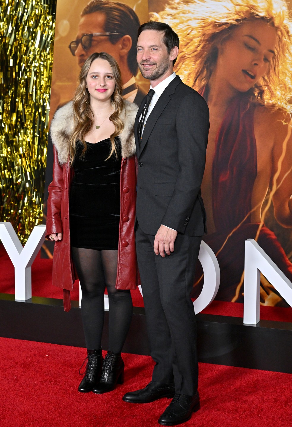Tobey Maguire e a filha Ruby Sweetheart Maguire — Foto: Getty Images