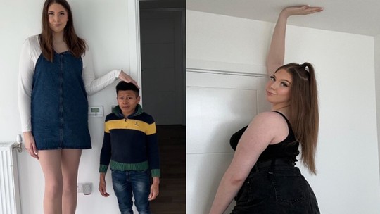 Mulher de 2 metros de altura viraliza ao mostrar detalhes de sua rotina na web