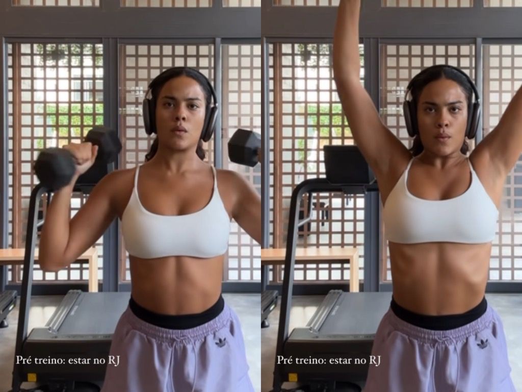 Bella Campos exibe treino intenso de sábado