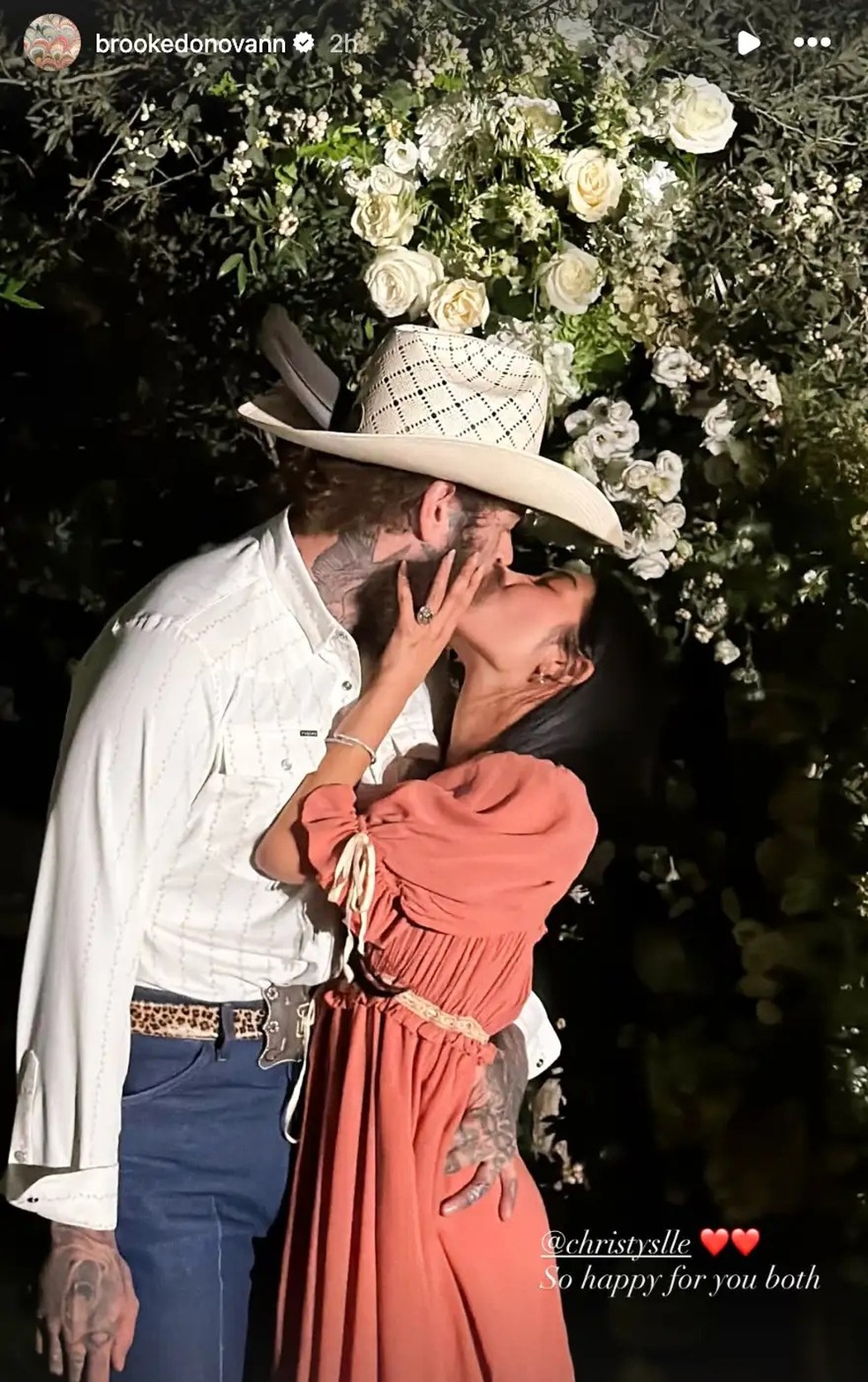 Post Malone e Christy Lee — Foto: Reprodução/Instagram
