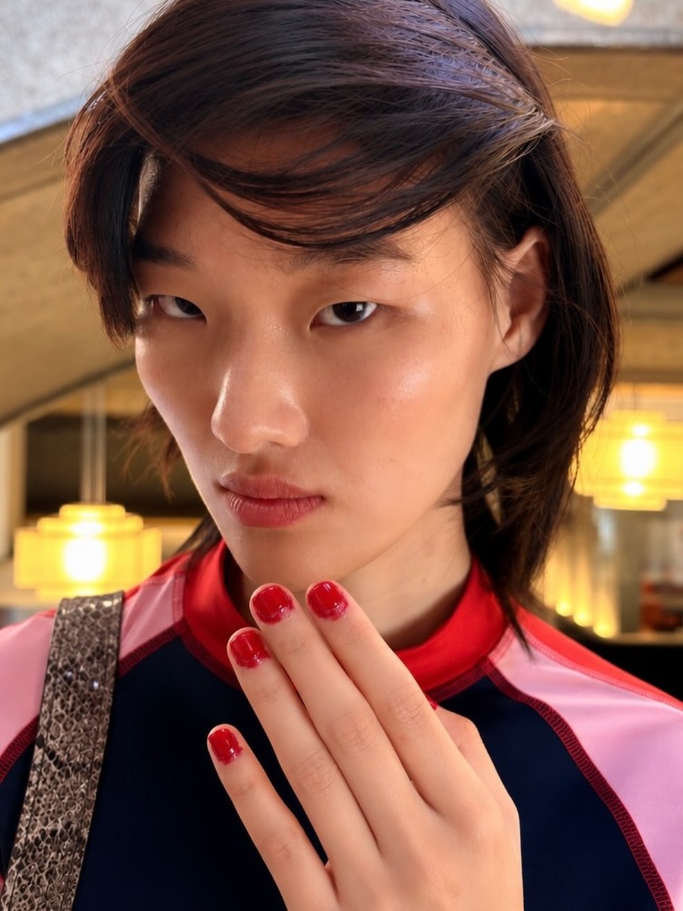 Beleza da Miu Miu na semana de moda de Paris, verão 2027 — Foto: Reprodução/Instagram