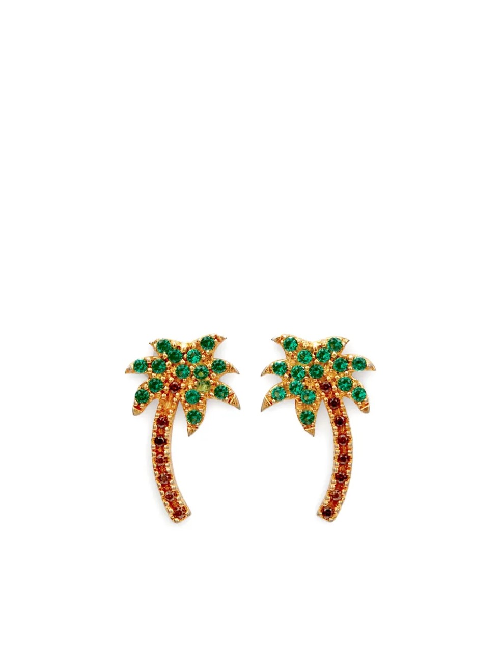 Par de brincos de palmeira com cristais, Palm Angels — Foto: Reprodução