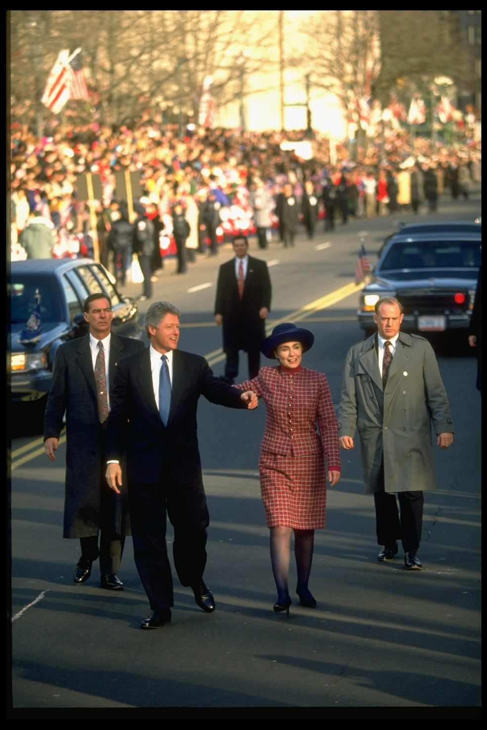  Hillary Clinton e Bill na posse do presidente em 1993 — Foto: Getty Images