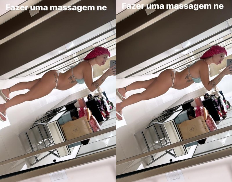 Virginia posa de biquíni e exibe barrigão de gravidez do terceiro filho