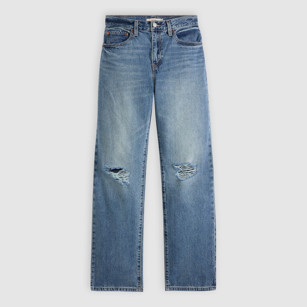 Calça Jeans Levi's® Easy Dad Lavagem Média — Foto: Reprodução