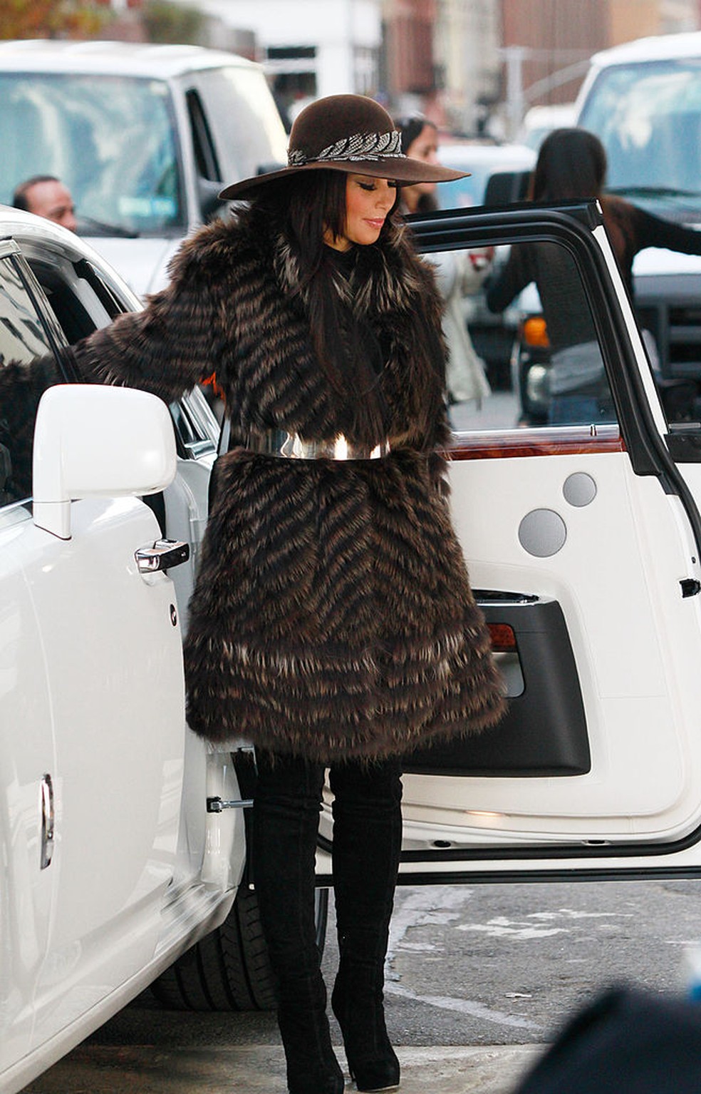 Kim Kardashian nas ruas em Manhattan em 2010 — Foto: Getty Images