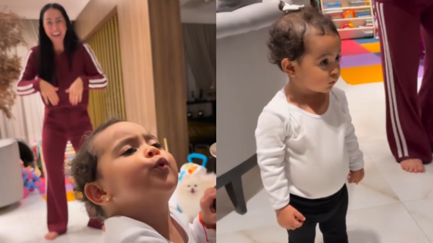 Graciele Lacerda encanta a web ao dançar hit viralizado com a filha: 