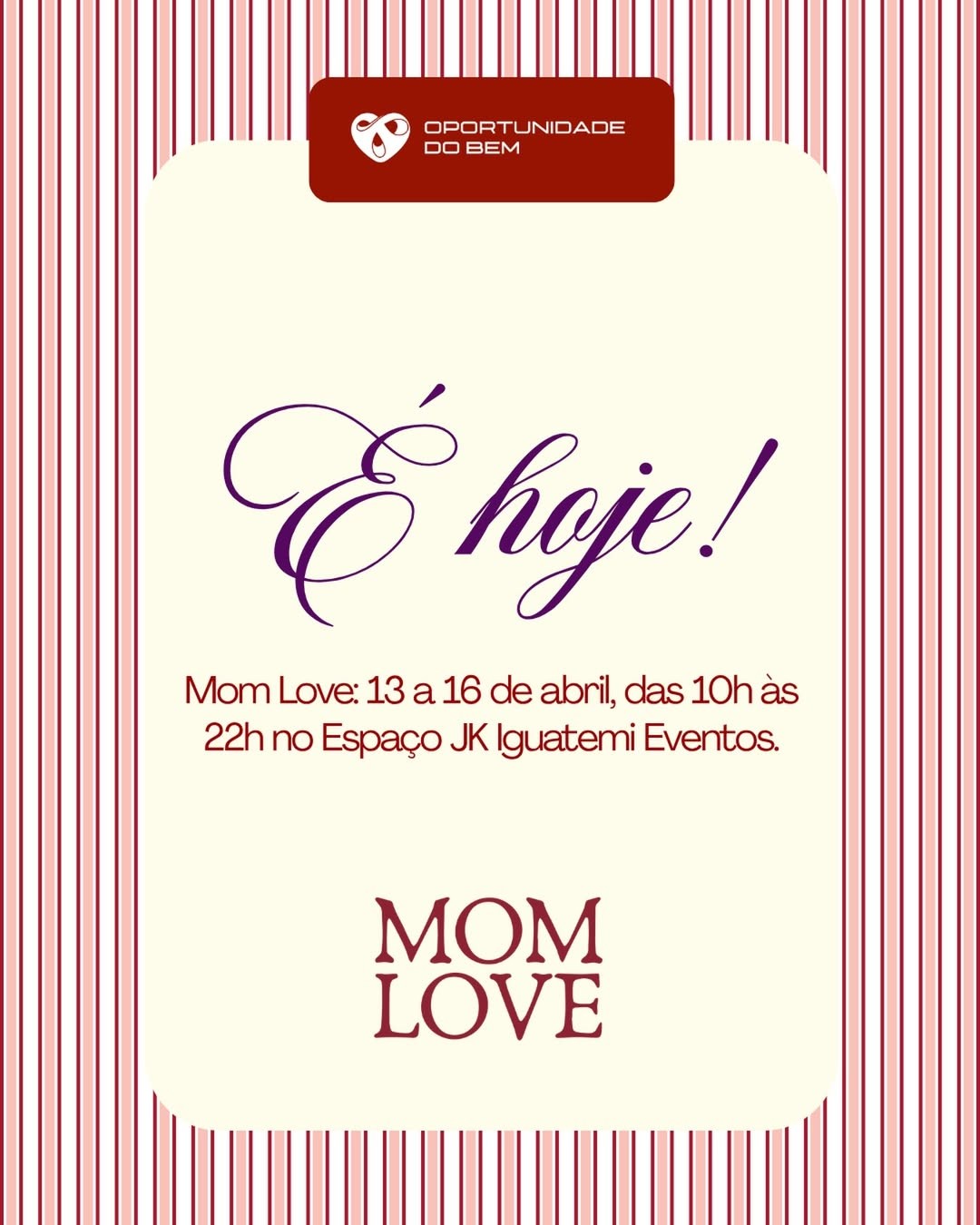 Oportunidade do Bem realiza edição especial de Dia das Mães em São Paulo