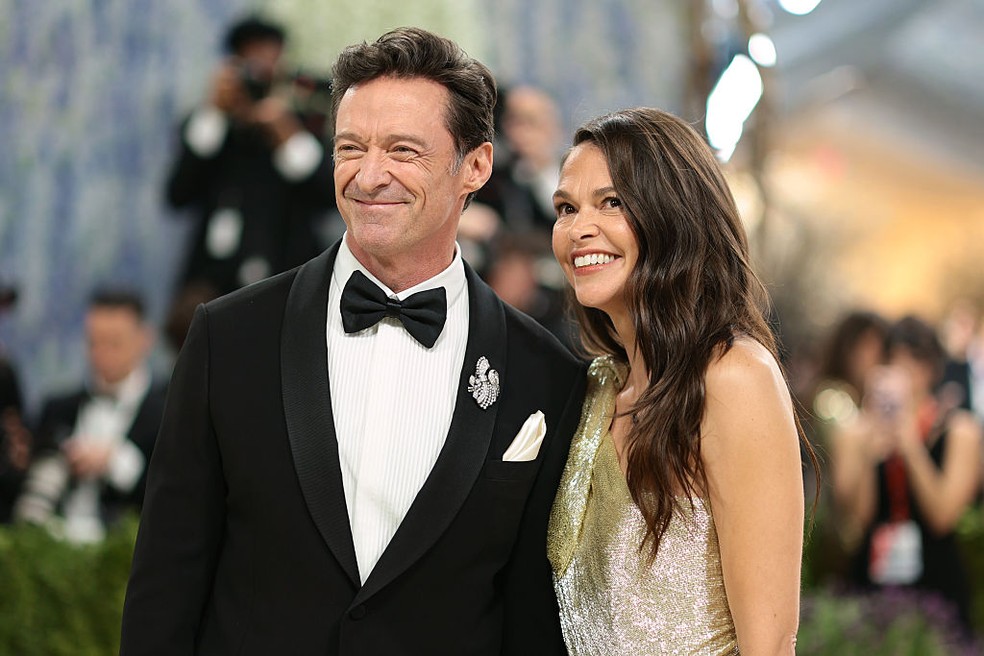 Hugh Jackman e Sutton Foster — Foto: GettyImages