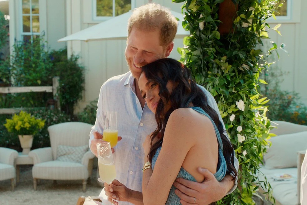 Príncipe Harry e Meghan Markle em 'Com Amor, Meghan' — Foto: Netflix