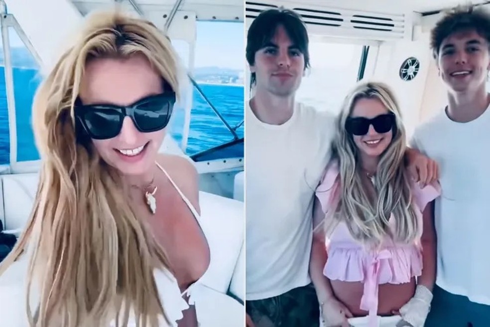 Britney Spears; Britney Spears com os filhos Jayden James (à esquerda) e Sean Preston (à direita) — Foto: Reprodução/Instagram