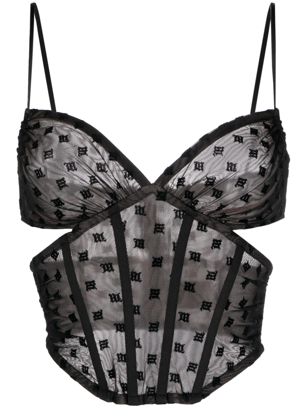 Corset MISBHV de mesh com monograma — Foto: Divulgação