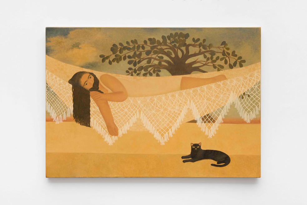 Obra "Mulher deitada na rede", de Paula Siebra — Foto: Divulgação/Cortesia da artista e galeria Mendes Wood DM