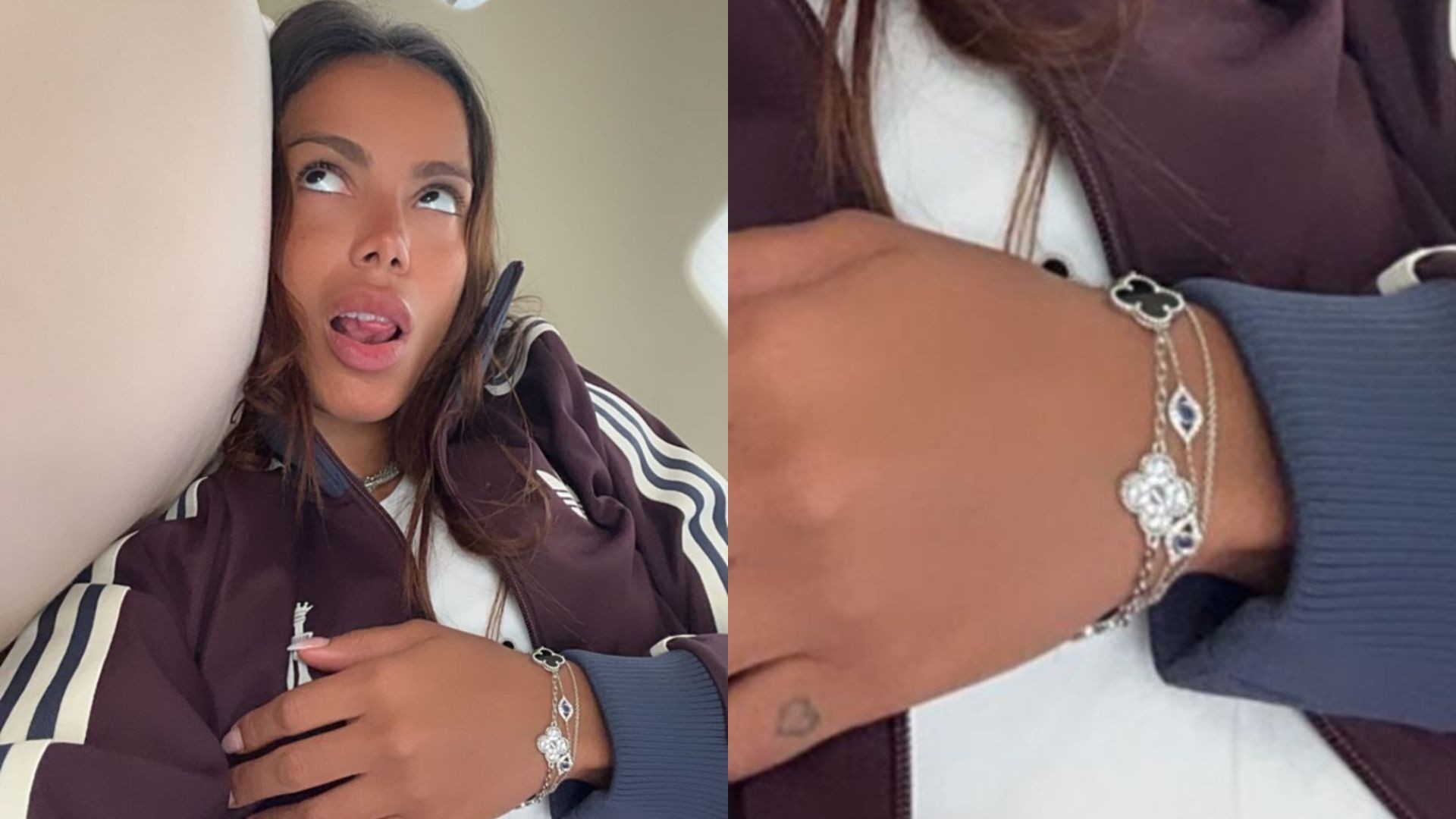 Anitta usa pulseira grifada para se despedir do verão europeu: 