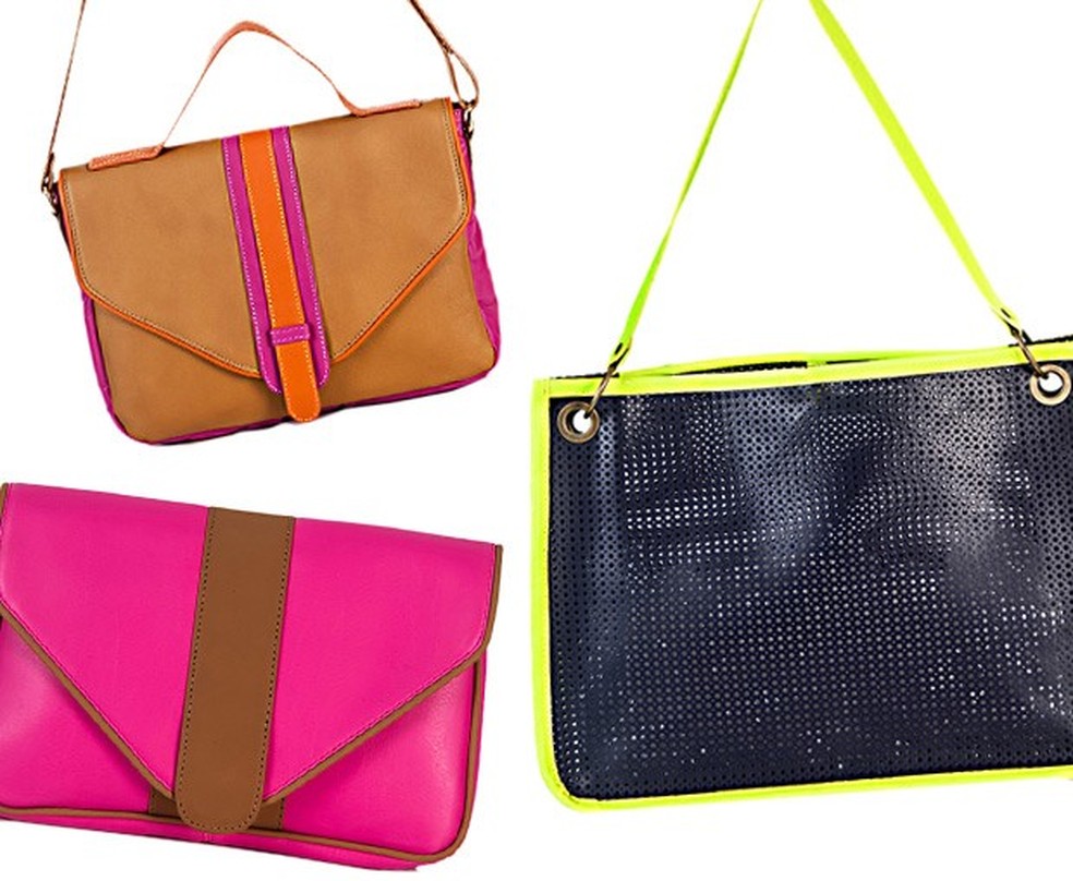 Os tons neon acendem as bolsas, também destacadas pela nova stylist do Olook (Foto: Divulgação) — Foto: Vogue