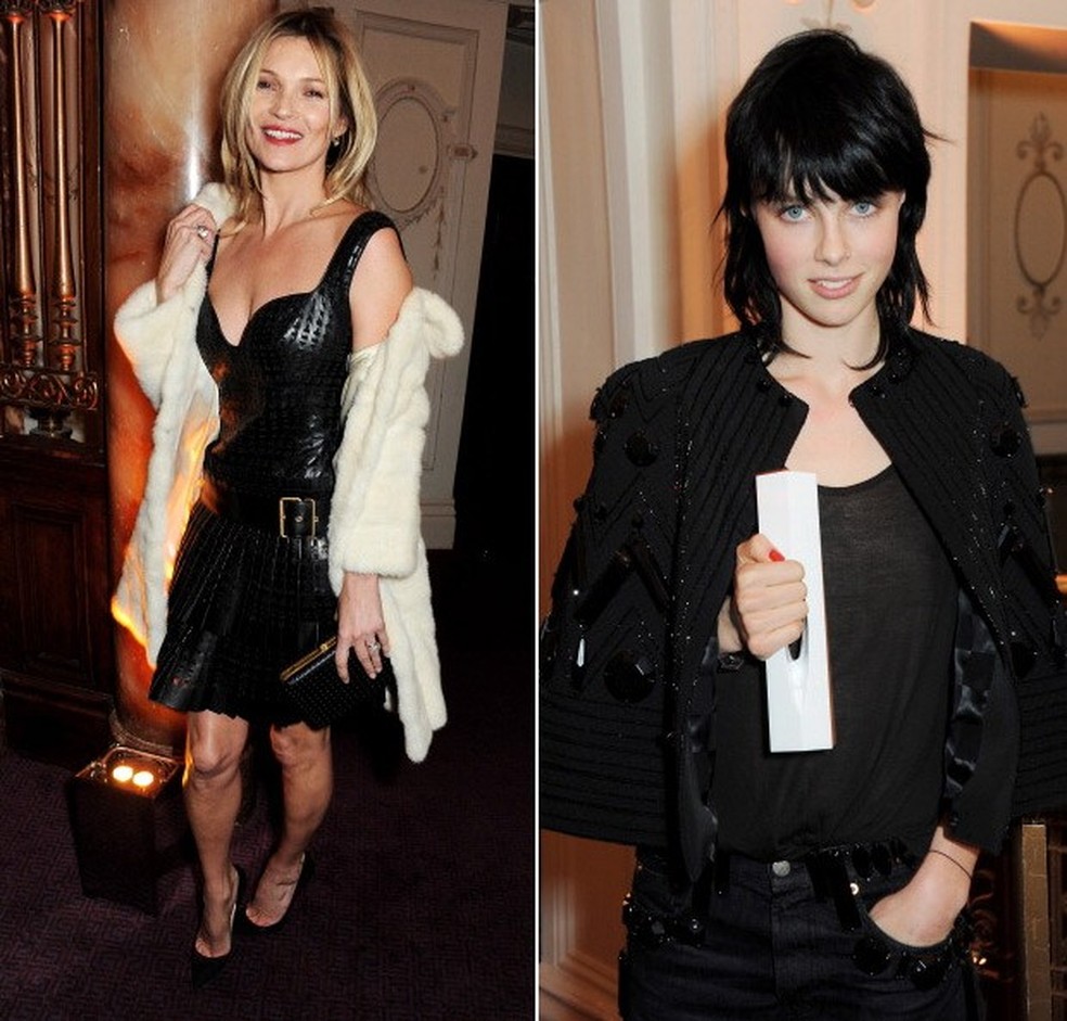 Kate Moss, que foi homenageada com o Special Recognition Award; e Edie Campbell, eleita a modelo do ano (Foto: Getty Images)  — Foto: Vogue