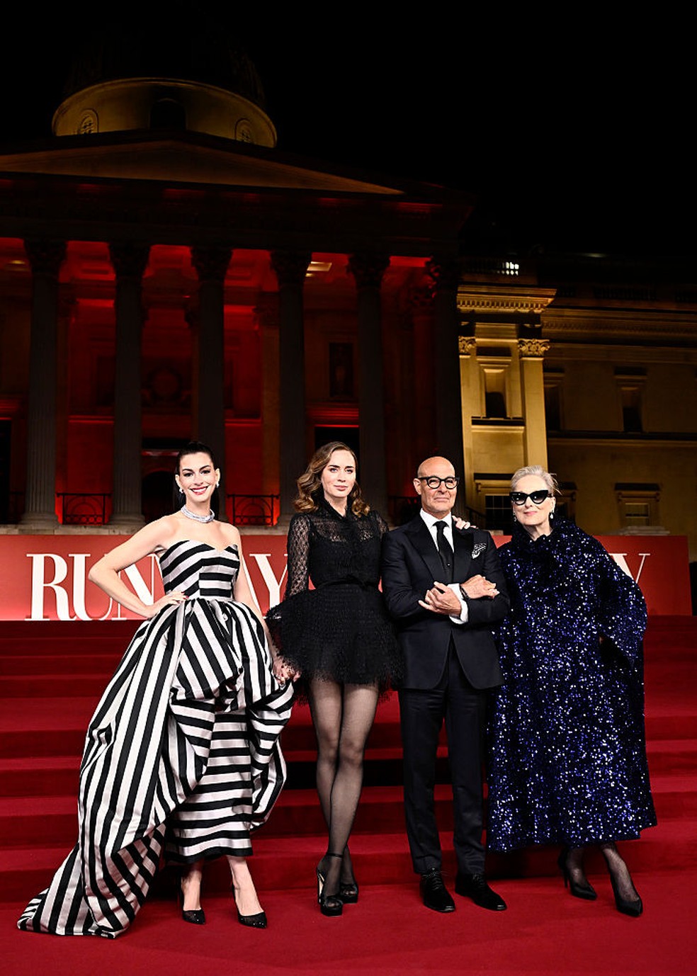 Anne Hathaway, Emily Blunt, Stanley Tucci e Meryl Streep — Foto: GettyImages
