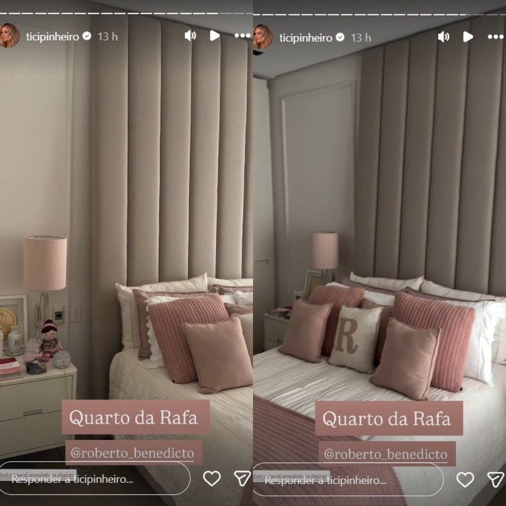 Quarto de Rafaella Justus na casa de Ticiane Pinheiro — Foto: Reprodução/Instagram