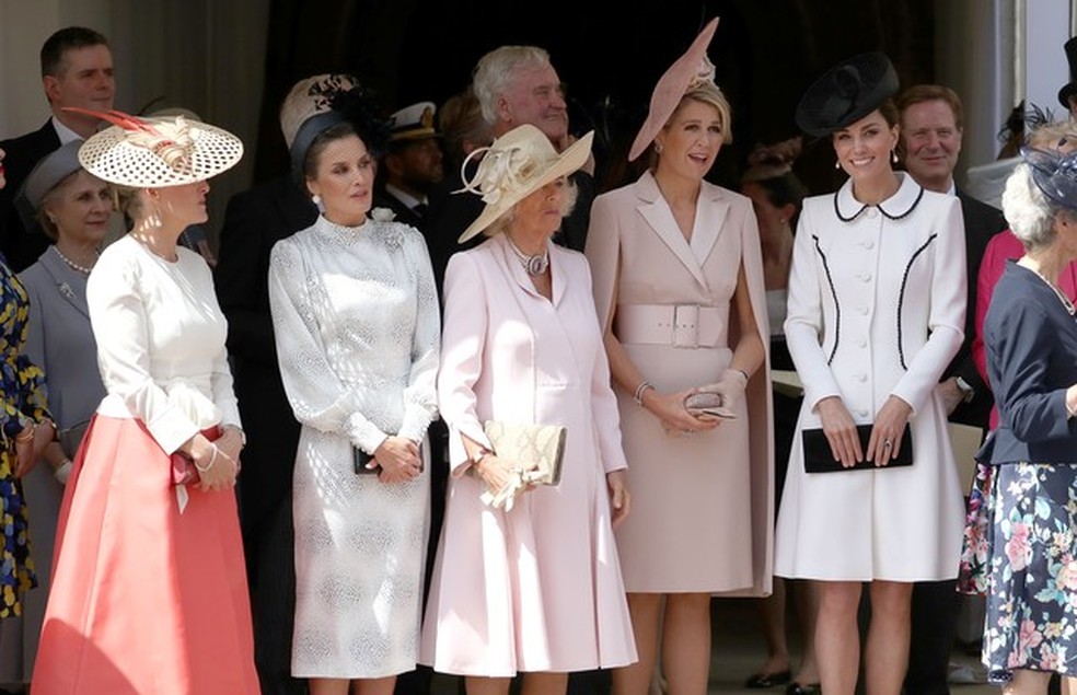 Sophie, Countess of Wessex, Queen Letizia of Spain, Camilla, Duchess of Cornwall, Queen Maxima of the Netherlands and Catherine, Duchess of Cambridge (Foto: Getty Images) — Foto: Vogue