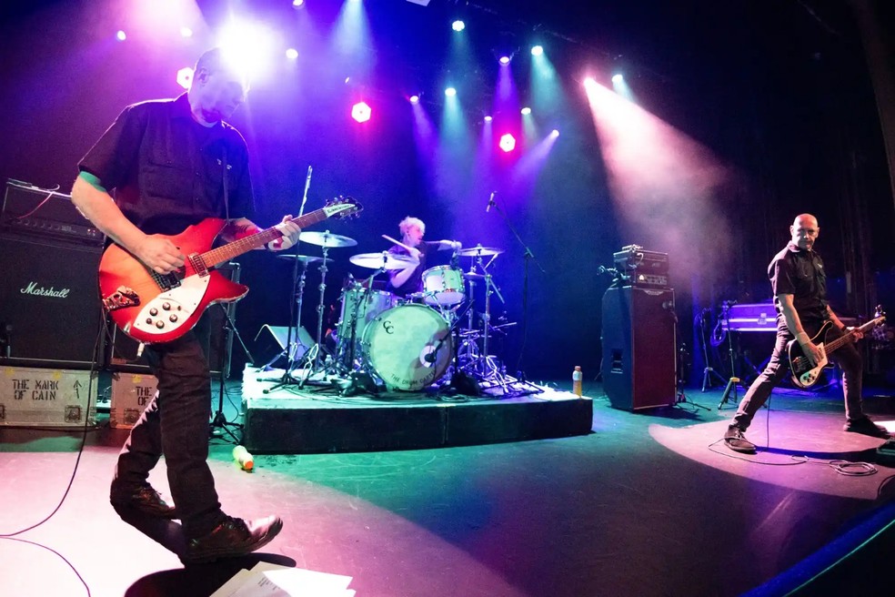 O grupo The Mark of Cain em concerto no Tivoli, em Brisbane, Austrália — Foto: GettyImages