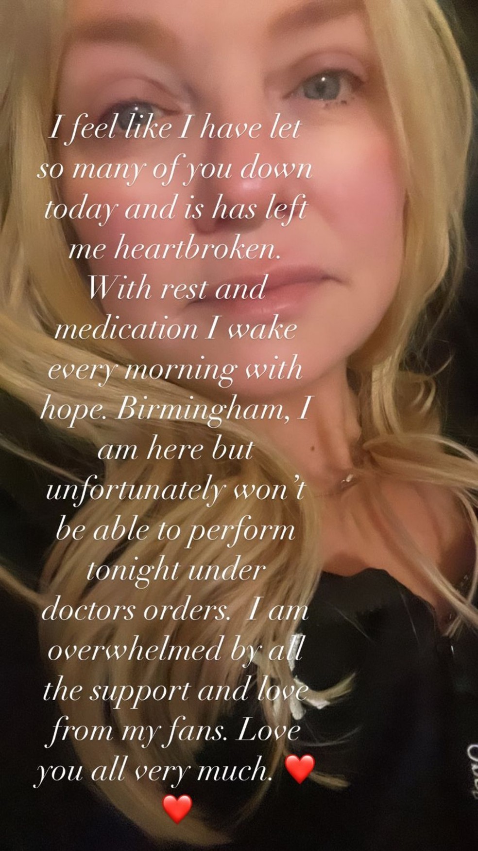 Emma Bunton cancela segundo show seguido após médica e