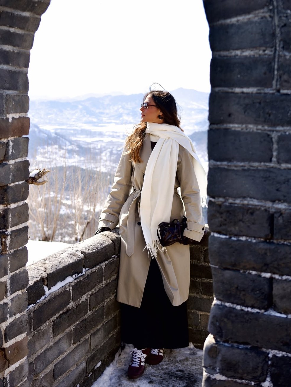 Mari Gonzalez exibe registros de passeio com Pippo Marques na Muralha da China — Foto: Reprodução/Instagram