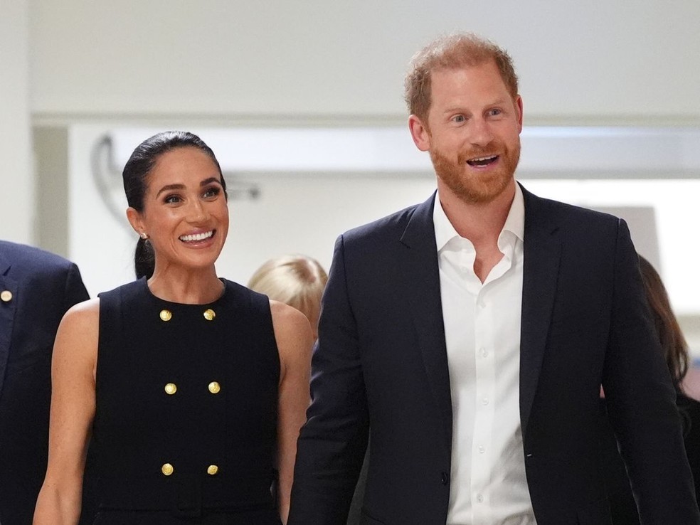 Meghan Markle e Príncipe Harry visitam hospital infantil na Austrália — Foto: Getty Images