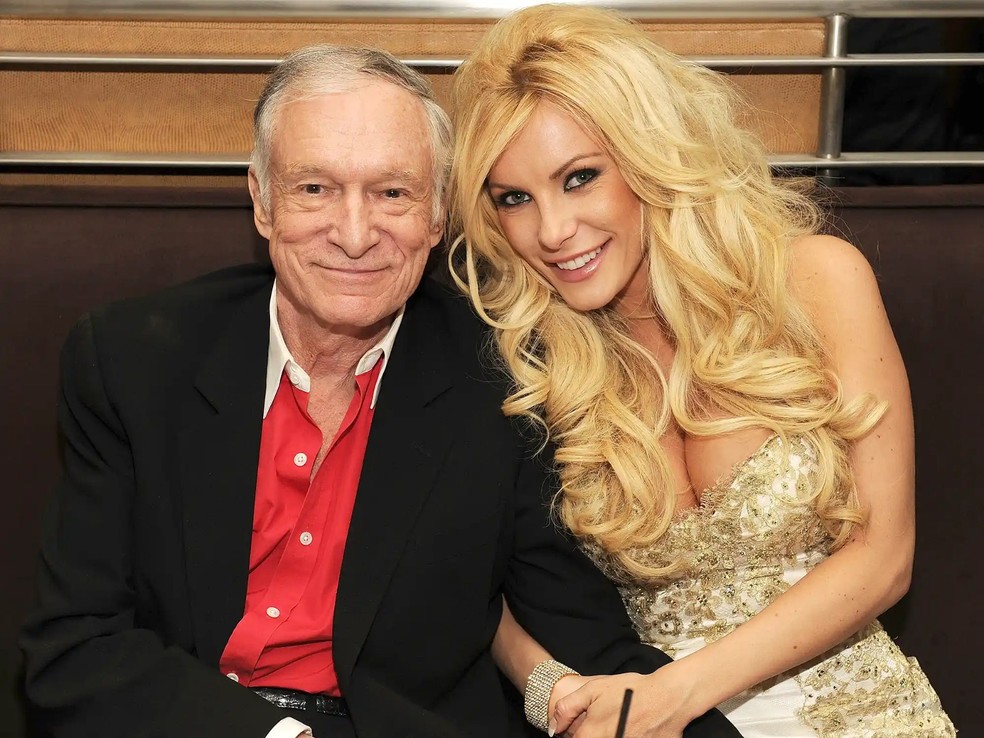 Hugh Hefner e Crystal Harris — Foto: GettyImages