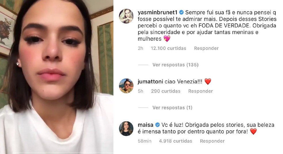 Bruna Marquezine recebe o apoio da web e de famosos após desabafo ...