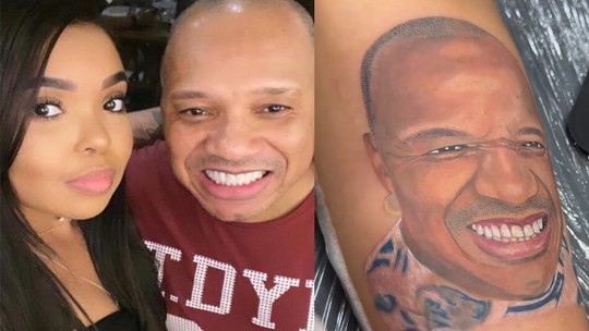 Um mês após morte de Anderson Leonardo, irmã do vocalista do Molejo faz tatuagem em homenagem