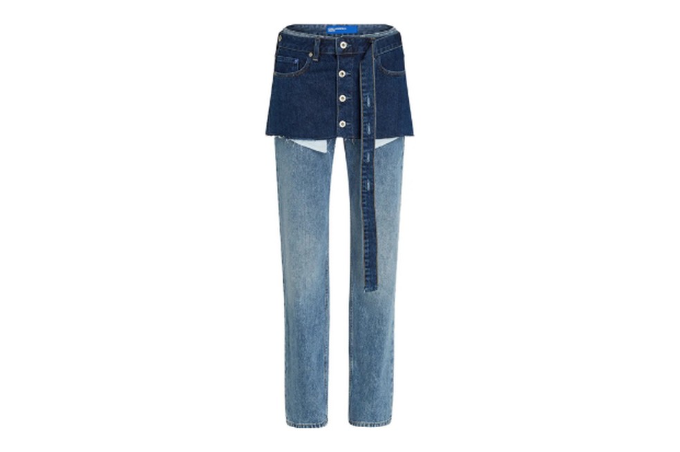 Calça jeans com sobreposição, da Karl Lagerfeld Jeans - Preço sugerido: R$ 1.304 — Foto: Reprodução