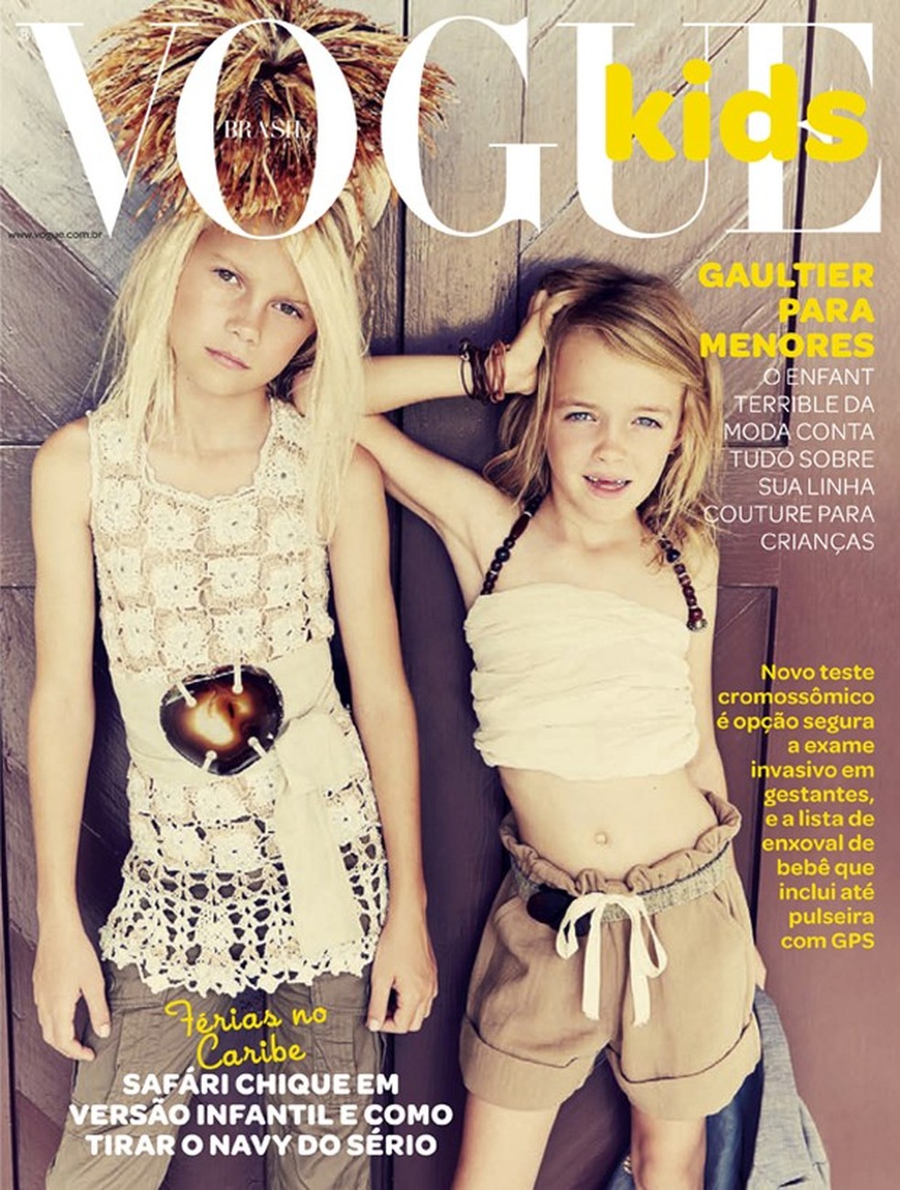 Millie e Ava fotografados por Esperanza Moya, na capa da Vogue Kids de verão 2014  (Foto: Esperanza Moya) — Foto: Vogue