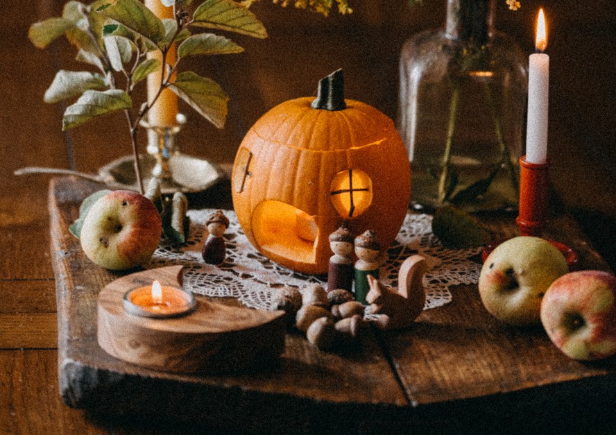Foto halloween com bruxa assustadora
