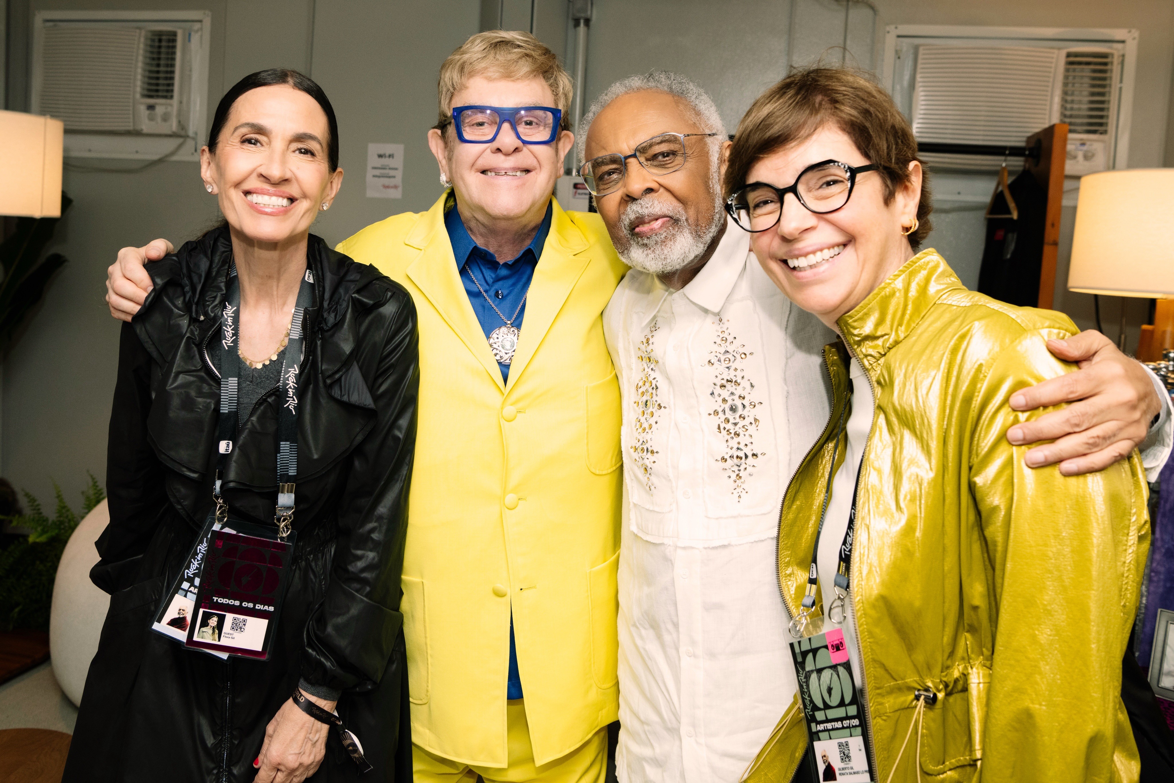 Encontro histórico: Gilberto Gil e Elton John se reencontram no Rock in Rio após 35 anos