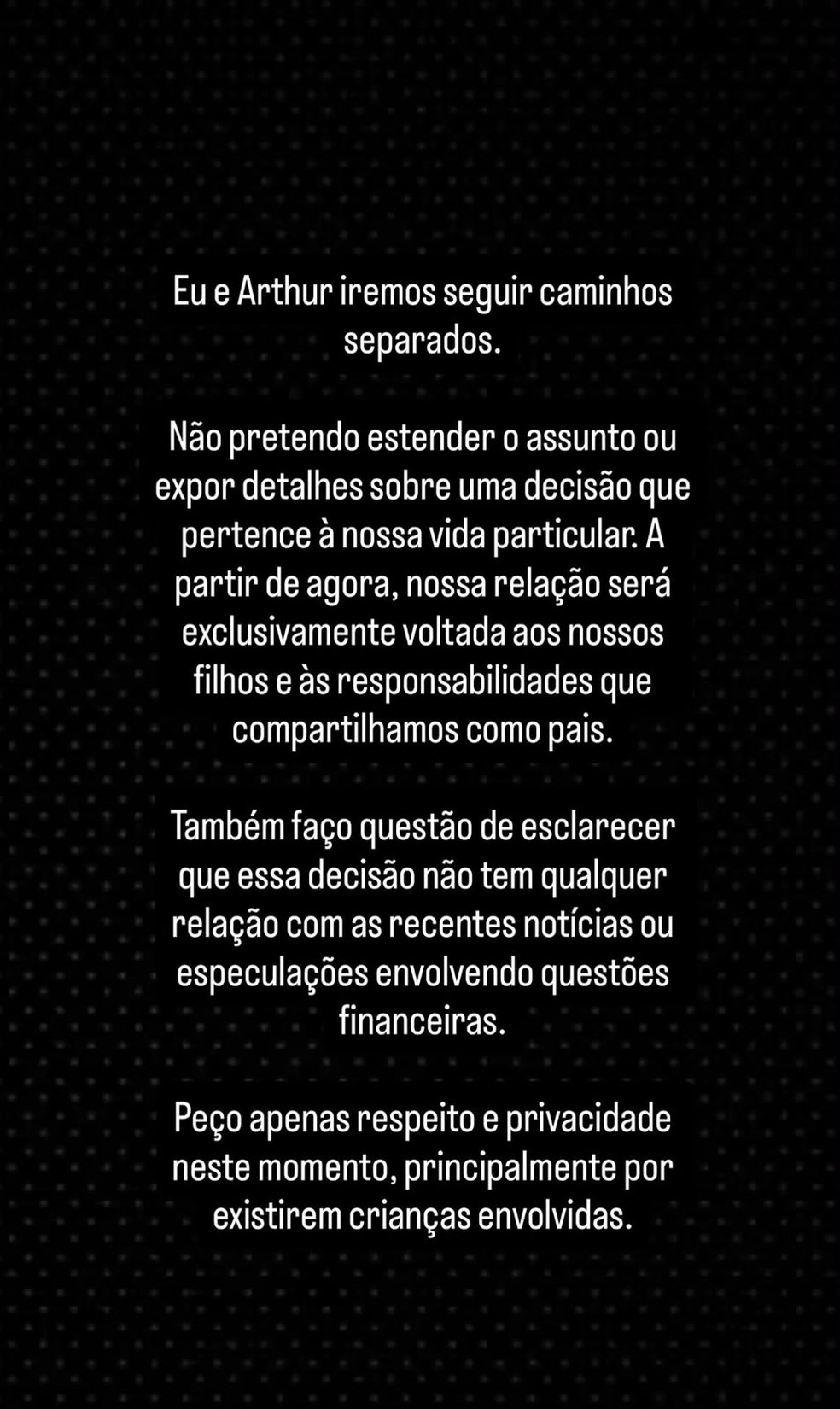 Jheny Santucci confirma fim de casamento com Arthur Aguiar — Foto: Reprodução/Instagram