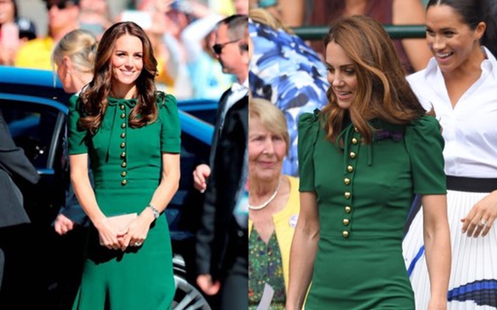 Kate Middleton repete vestido de R$ 10 mil em Wimbledon — Foto: Vogue