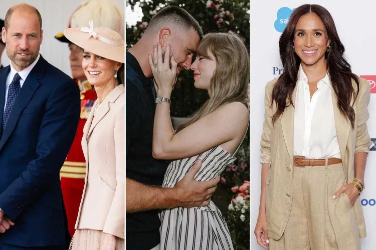 Kate Middleton, Príncipe William e Meghan Markle reagem ao noivado Taylor Swift e Travis Kelce