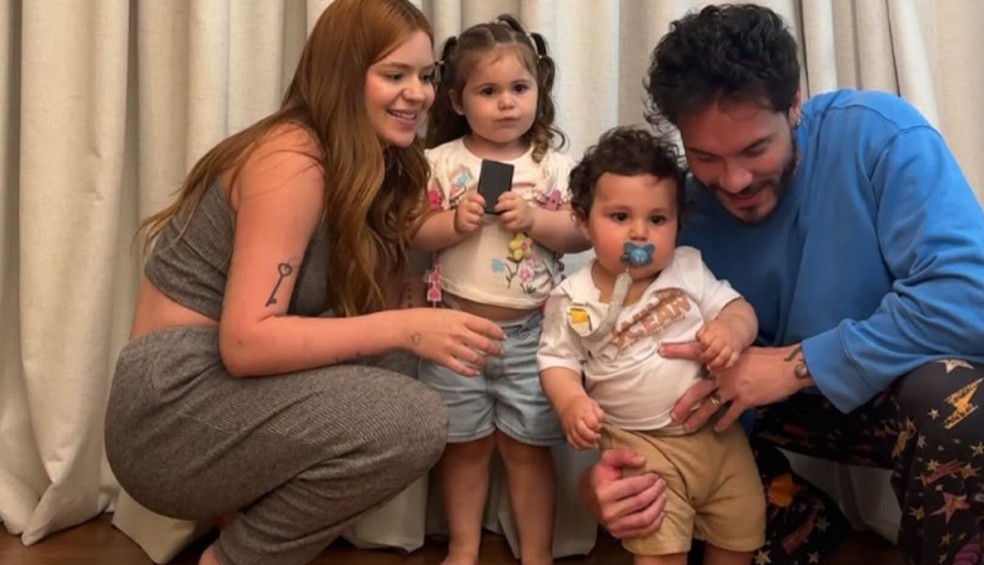 Viih Tube e Eliezer fazem "antes e depois" fofo com os filhos — Foto: Reprodução/Instagram