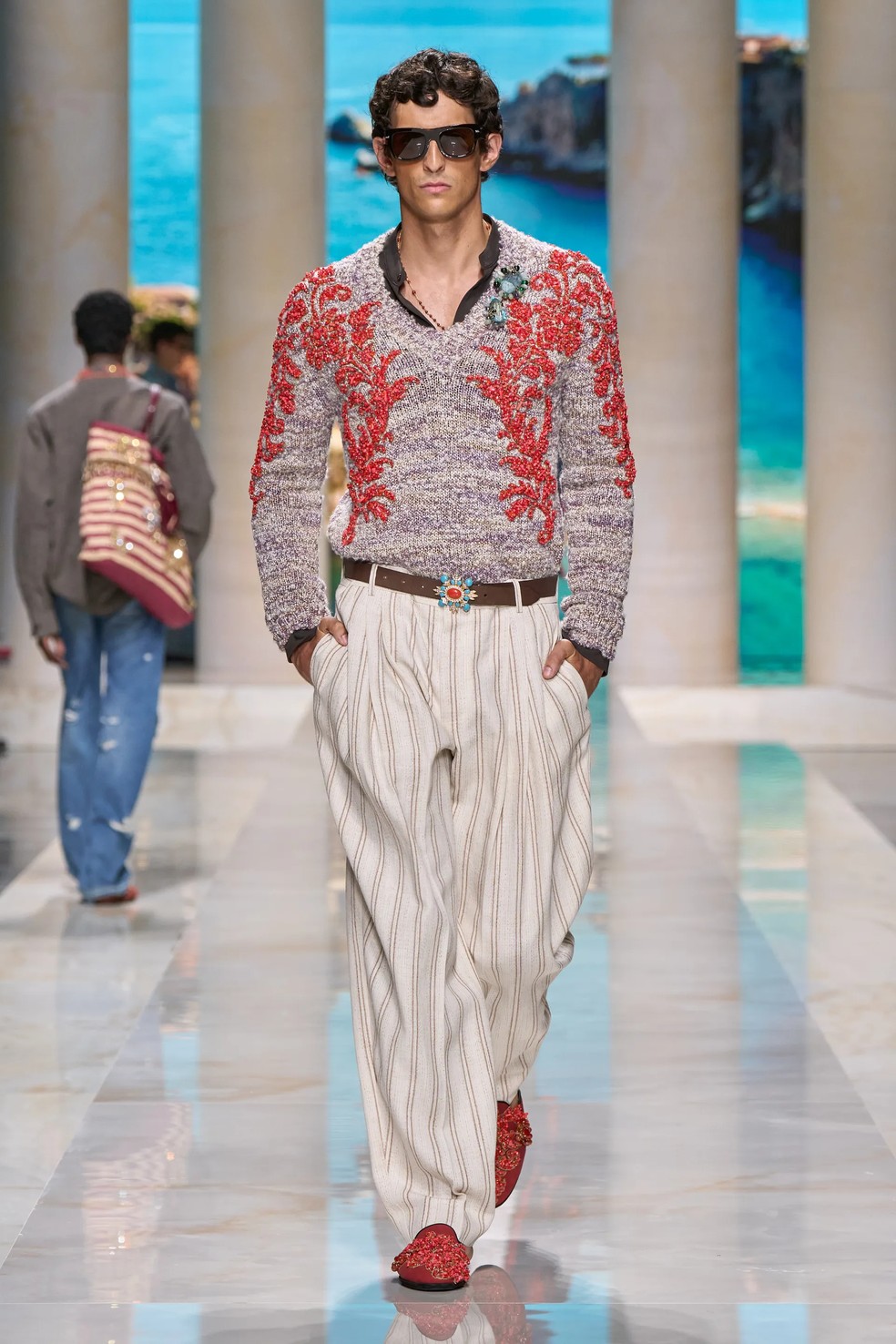 Verão masculino 2027 da Dolce & Gabbana, apresentado na semana de moda masculina de Milão — Foto: Launchmetrics