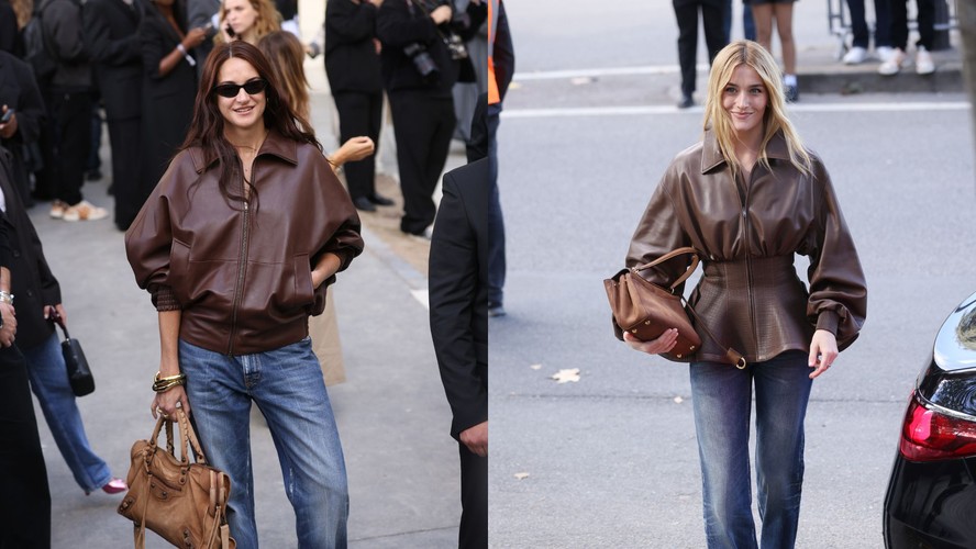 Shailene Woodley e Sarah Pidgeon elegem jaqueta marrom e jeans para ...